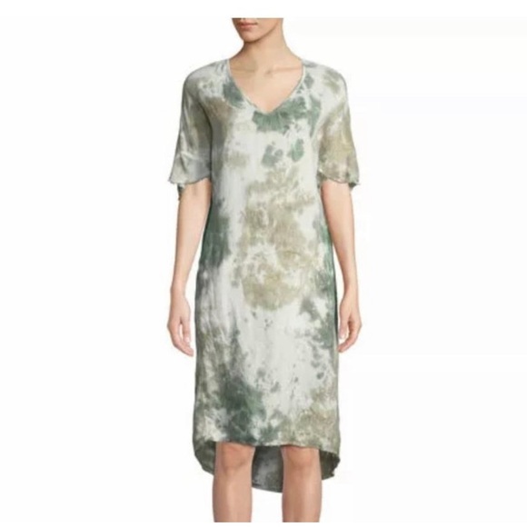 XCVI Reeta Tie-Dye Linen Tunic Dress L with pockets NWOT - Picture 2 of 5